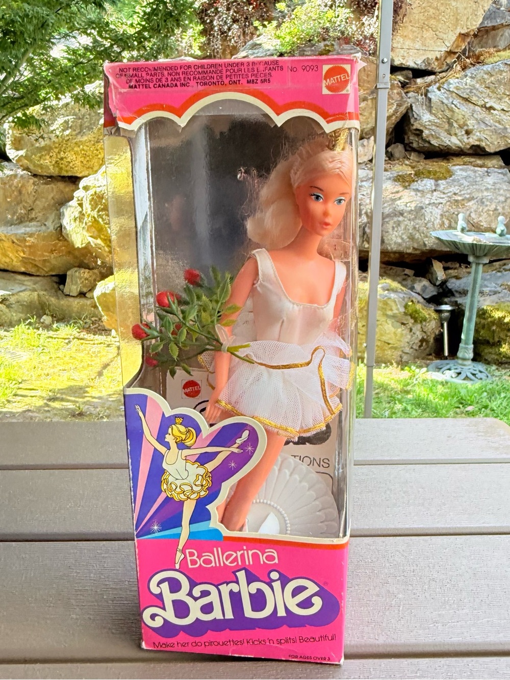 Ballerina Barbie 1975 Canadian Doll with Box Outfit and Stand #9093 Mattel